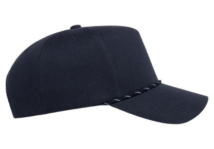 YP Classics 5079BD Retro Cotton Blend 5-Panel Snapback Cap with Braided Rope