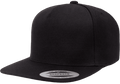 Yupoong 5089M Premium 5-Panel Snapback Hat Flat Bill Cap - YP Classics