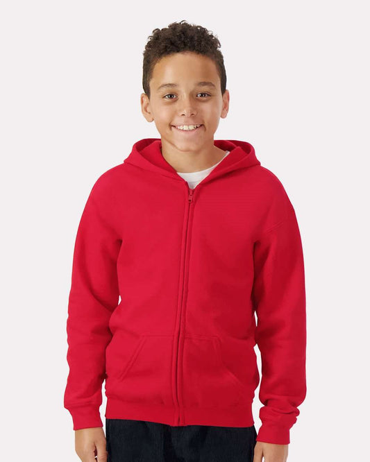 Gildan 18600B Youth Heavy Blend™ Full-Zip Hooded Sweatshirt - Star Hats & Embroidery