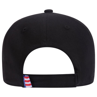 OTTO CAP 58-755 6 Panel Low Profile Baseball Cap US Flag Flame Design Hat
