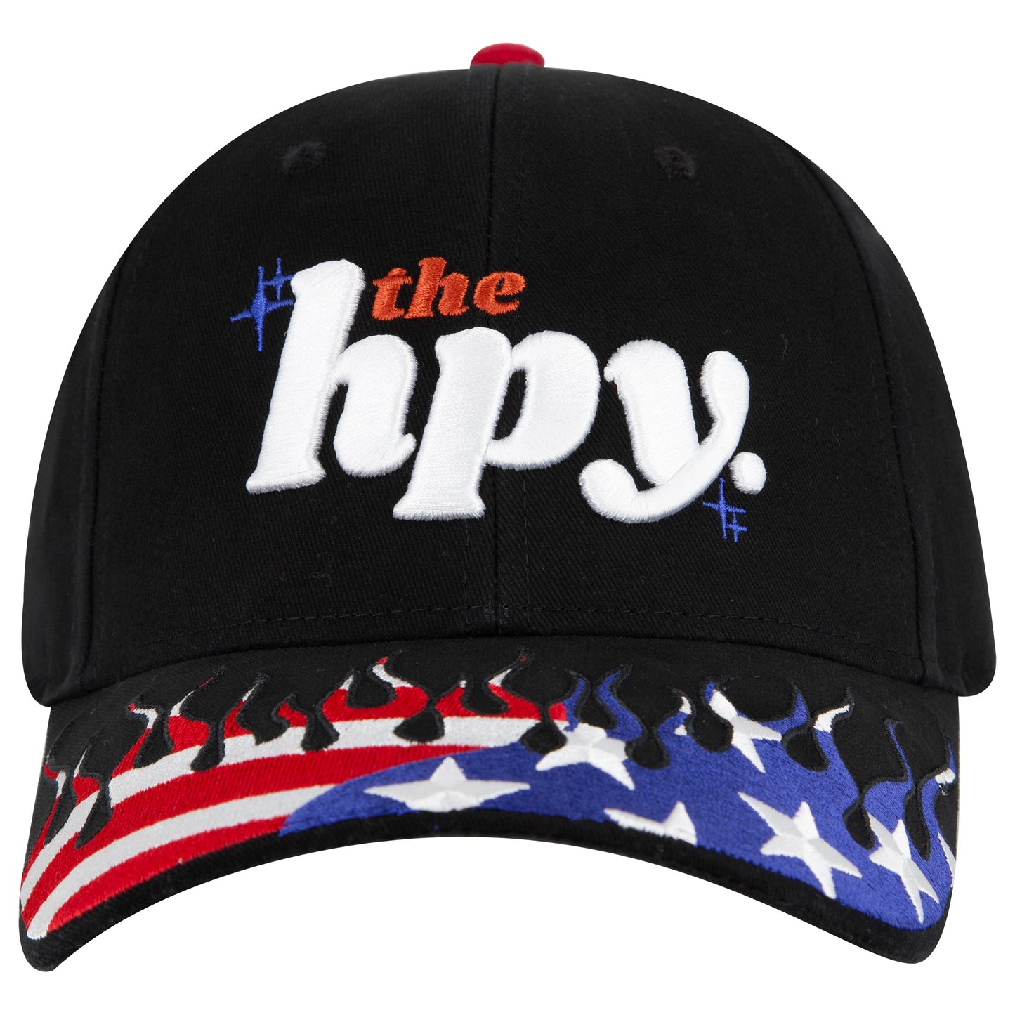 OTTO CAP 58-755 6 Panel Low Profile Baseball Cap US Flag Flame Design Hat