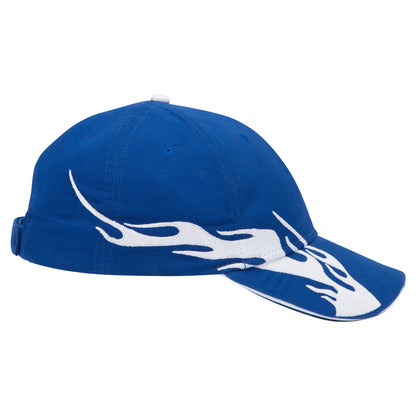 OTTO CAP 58-755 6 Panel Low Profile Baseball Cap US Flag Flame Design Hat