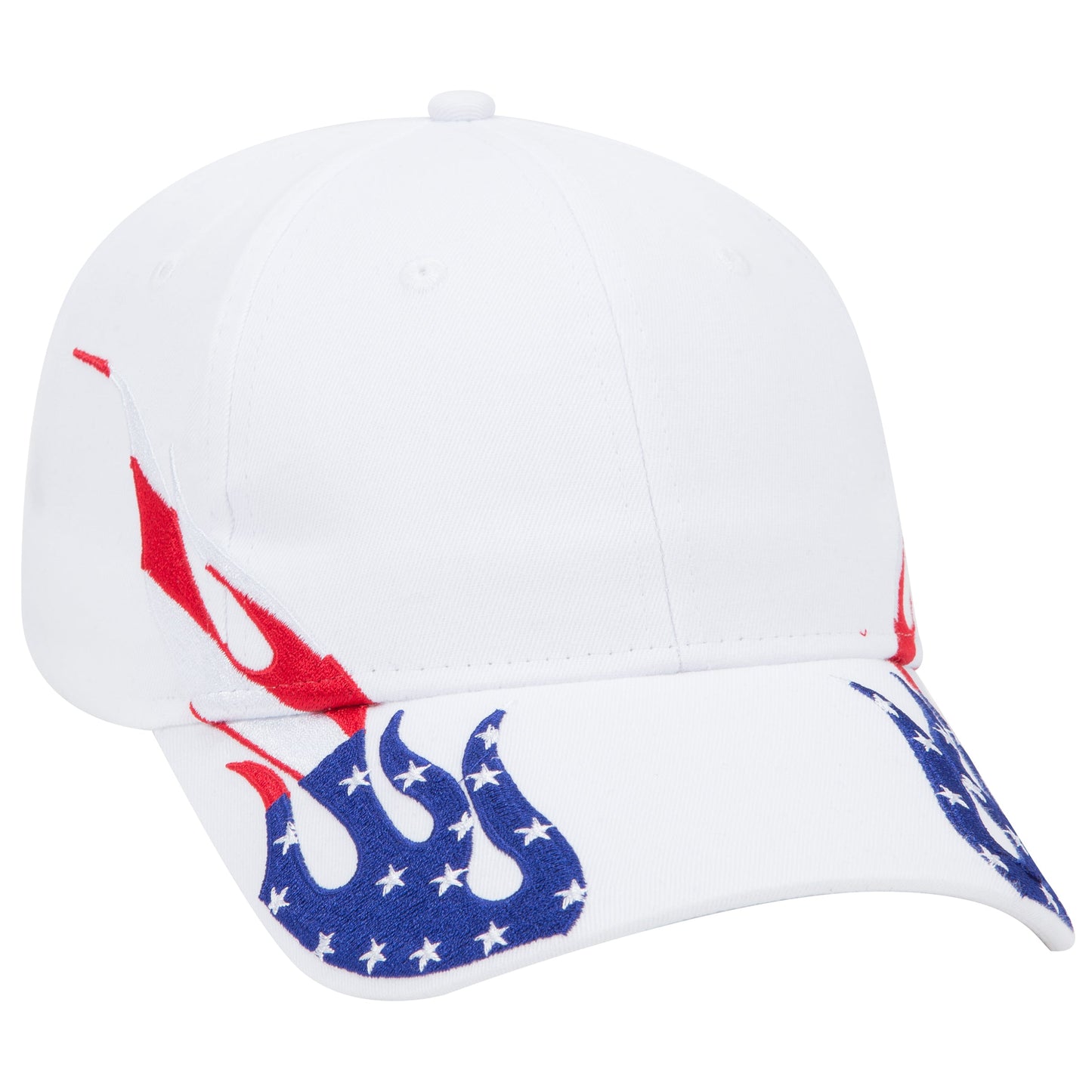 OTTO CAP 58-755 6 Panel Low Profile Baseball Cap US Flag Flame Design Hat