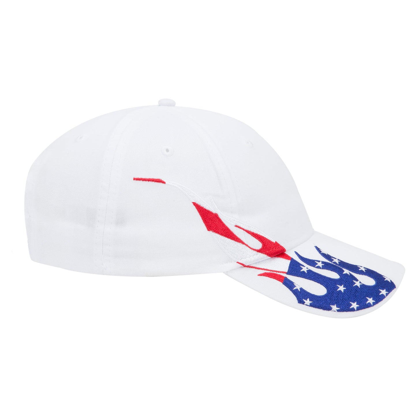 OTTO CAP 58-755 6 Panel Low Profile Baseball Cap US Flag Flame Design Hat