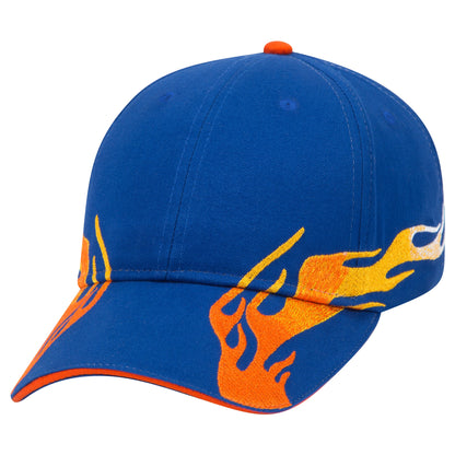 OTTO CAP 58-755 6 Panel Low Profile Baseball Cap US Flag Flame Design Hat