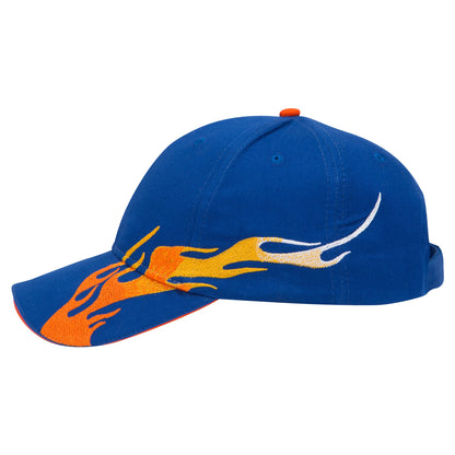 OTTO CAP 58-755 6 Panel Low Profile Baseball Cap US Flag Flame Design Hat