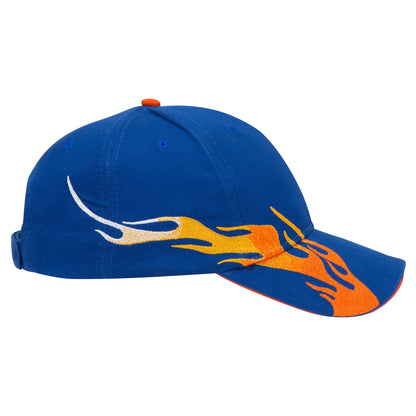 OTTO CAP 58-755 6 Panel Low Profile Baseball Cap US Flag Flame Design Hat