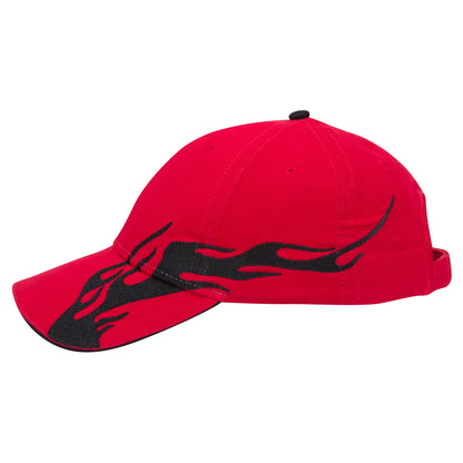 OTTO CAP 58-755 6 Panel Low Profile Baseball Cap US Flag Flame Design Hat