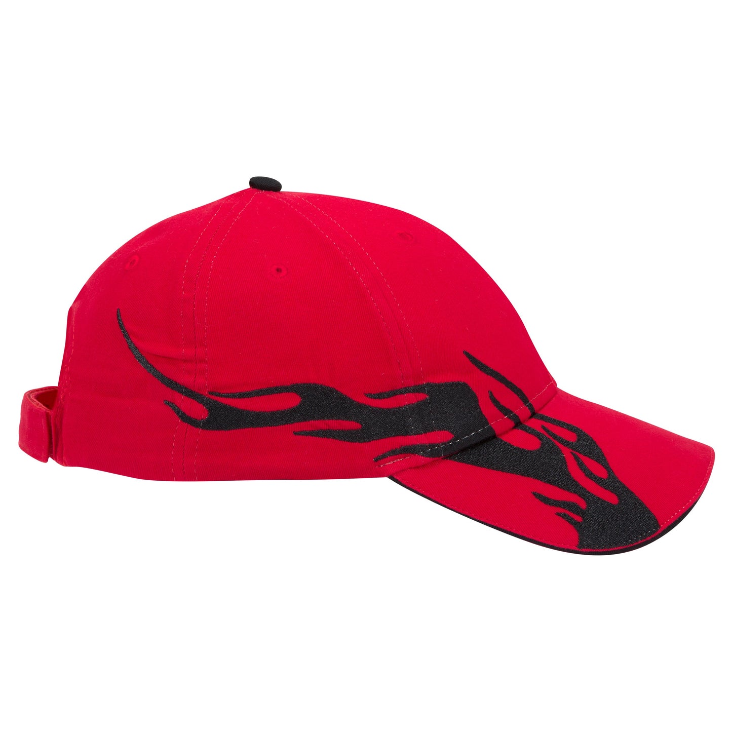 OTTO CAP 58-755 6 Panel Low Profile Baseball Cap US Flag Flame Design Hat