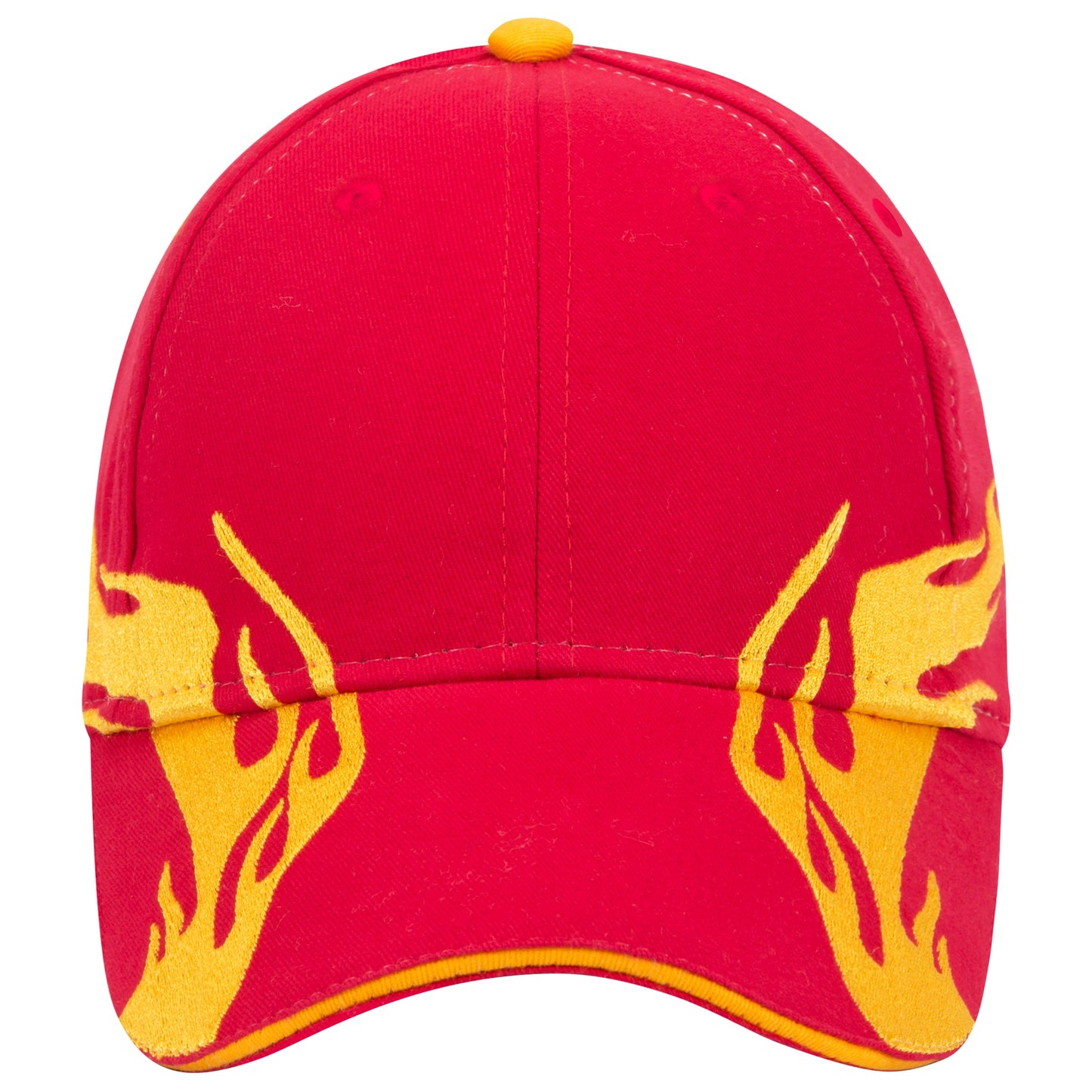 OTTO CAP 58-755 6 Panel Low Profile Baseball Cap US Flag Flame Design Hat