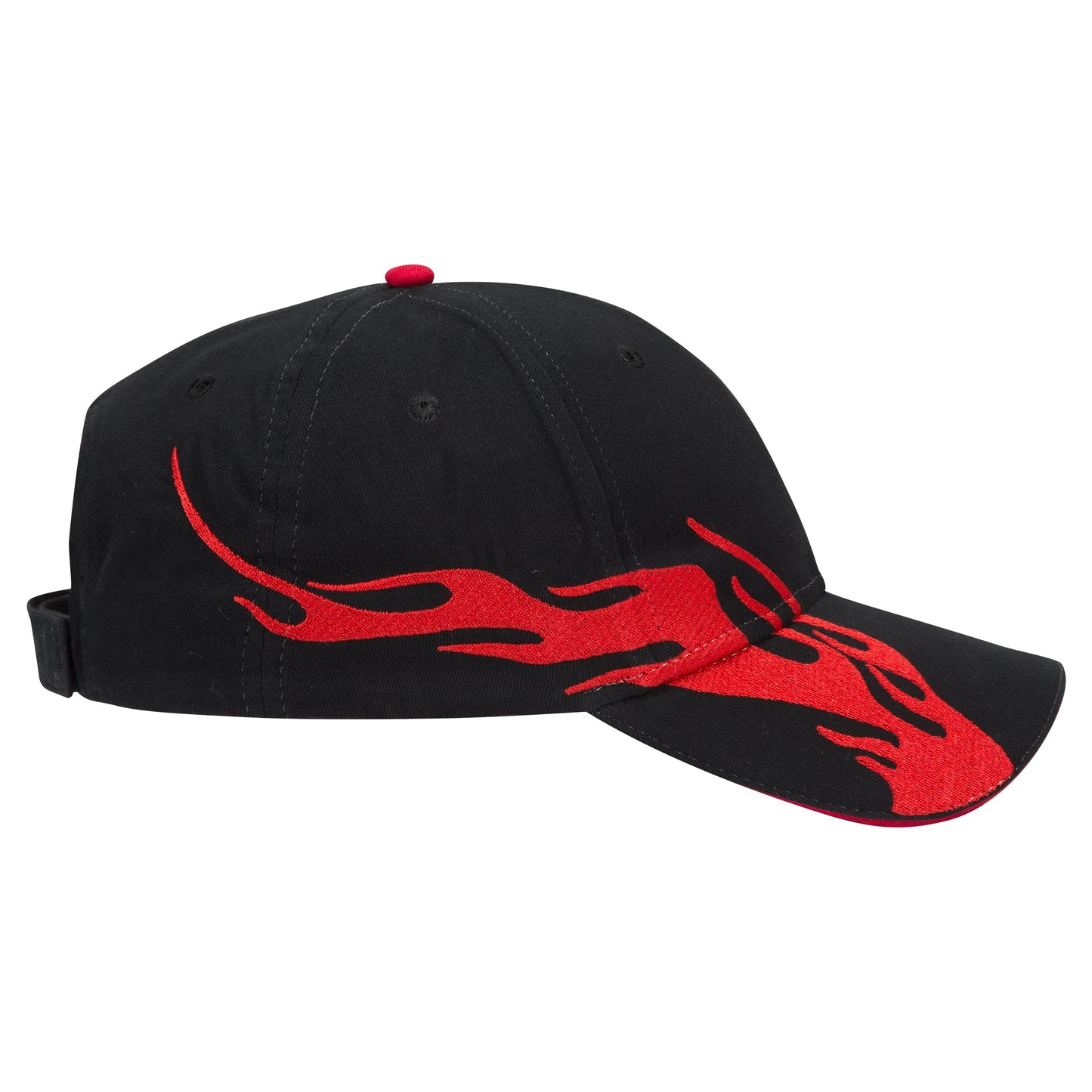 OTTO CAP 58-755 6 Panel Low Profile Baseball Cap US Flag Flame Design Hat
