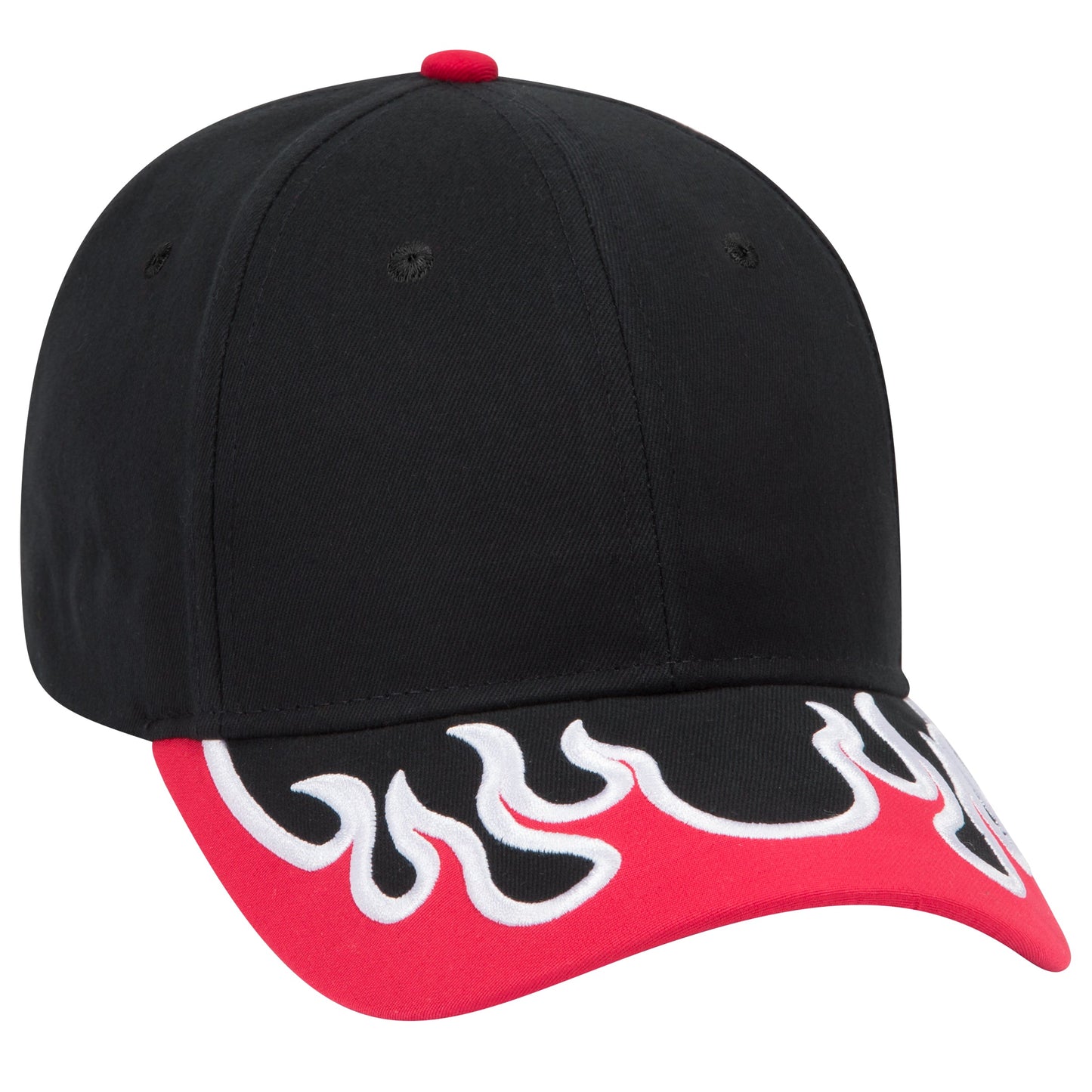OTTO CAP 58-755 6 Panel Low Profile Baseball Cap US Flag Flame Design Hat