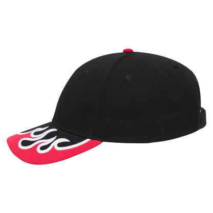 OTTO CAP 58-755 6 Panel Low Profile Baseball Cap US Flag Flame Design Hat