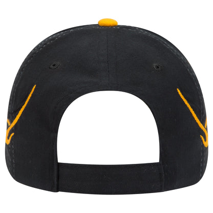 OTTO CAP 58-755 6 Panel Low Profile Baseball Cap US Flag Flame Design Hat