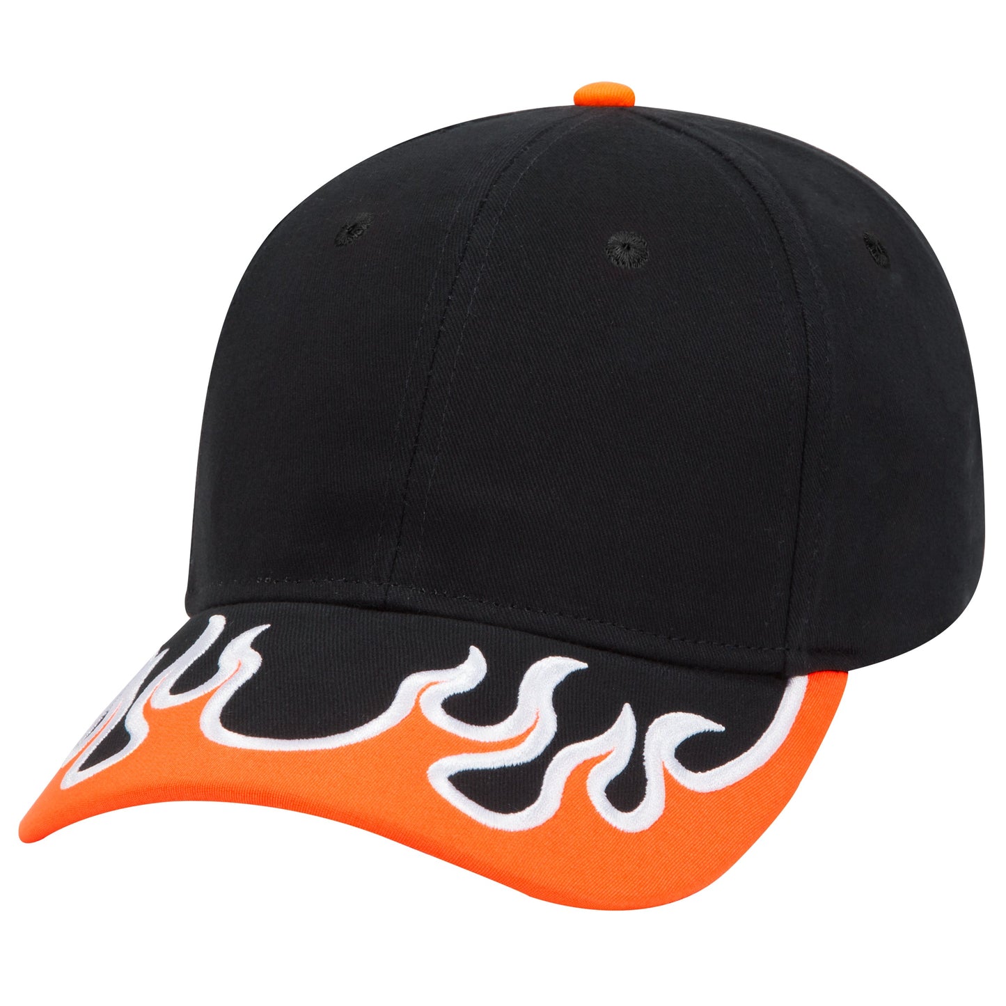 OTTO CAP 58-755 6 Panel Low Profile Baseball Cap US Flag Flame Design Hat