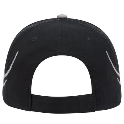 OTTO CAP 58-755 6 Panel Low Profile Baseball Cap US Flag Flame Design Hat