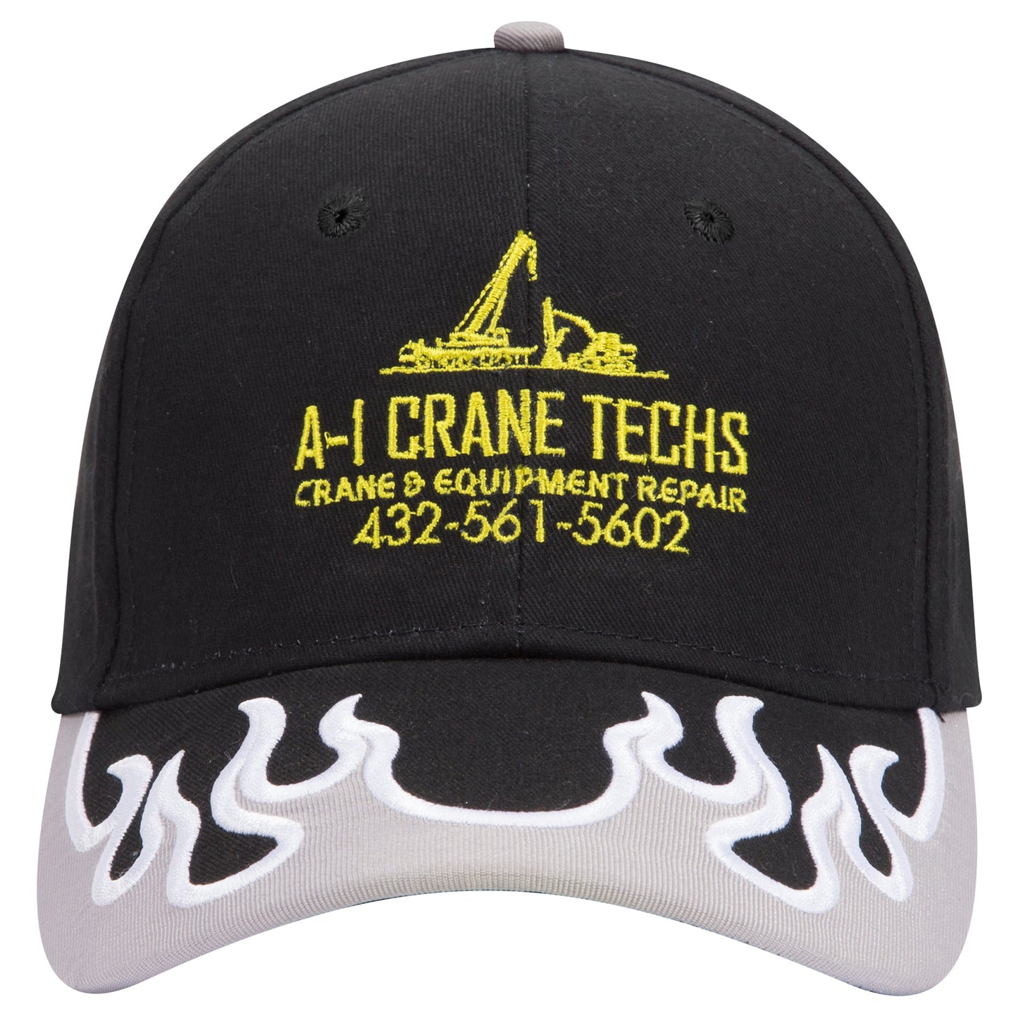 OTTO CAP 58-755 6 Panel Low Profile Baseball Cap US Flag Flame Design Hat