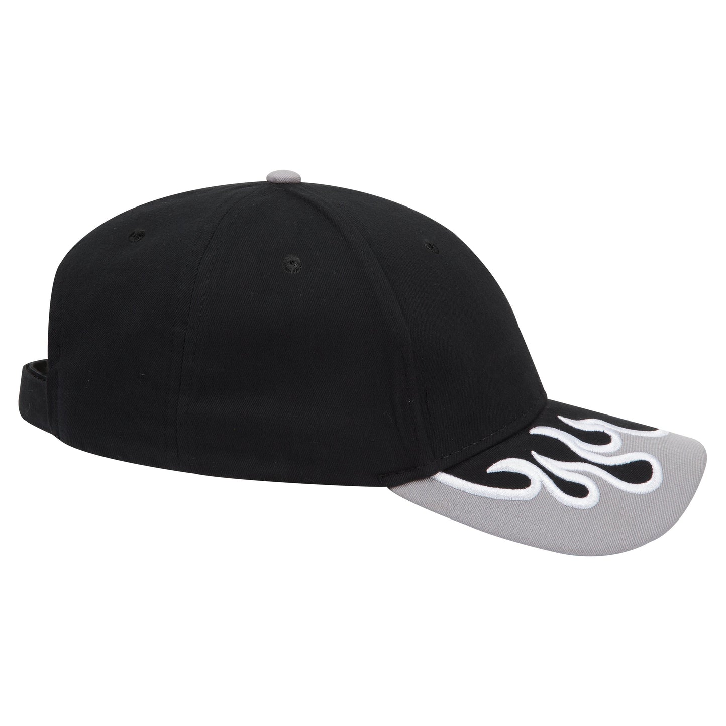 OTTO CAP 58-755 6 Panel Low Profile Baseball Cap US Flag Flame Design Hat