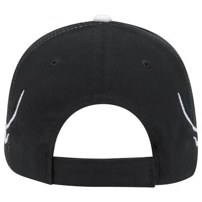 OTTO CAP 58-755 6 Panel Low Profile Baseball Cap US Flag Flame Design Hat