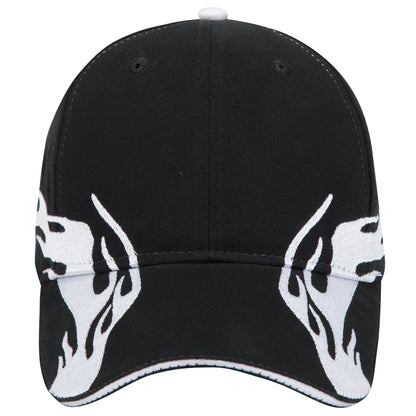 OTTO CAP 58-755 6 Panel Low Profile Baseball Cap US Flag Flame Design Hat