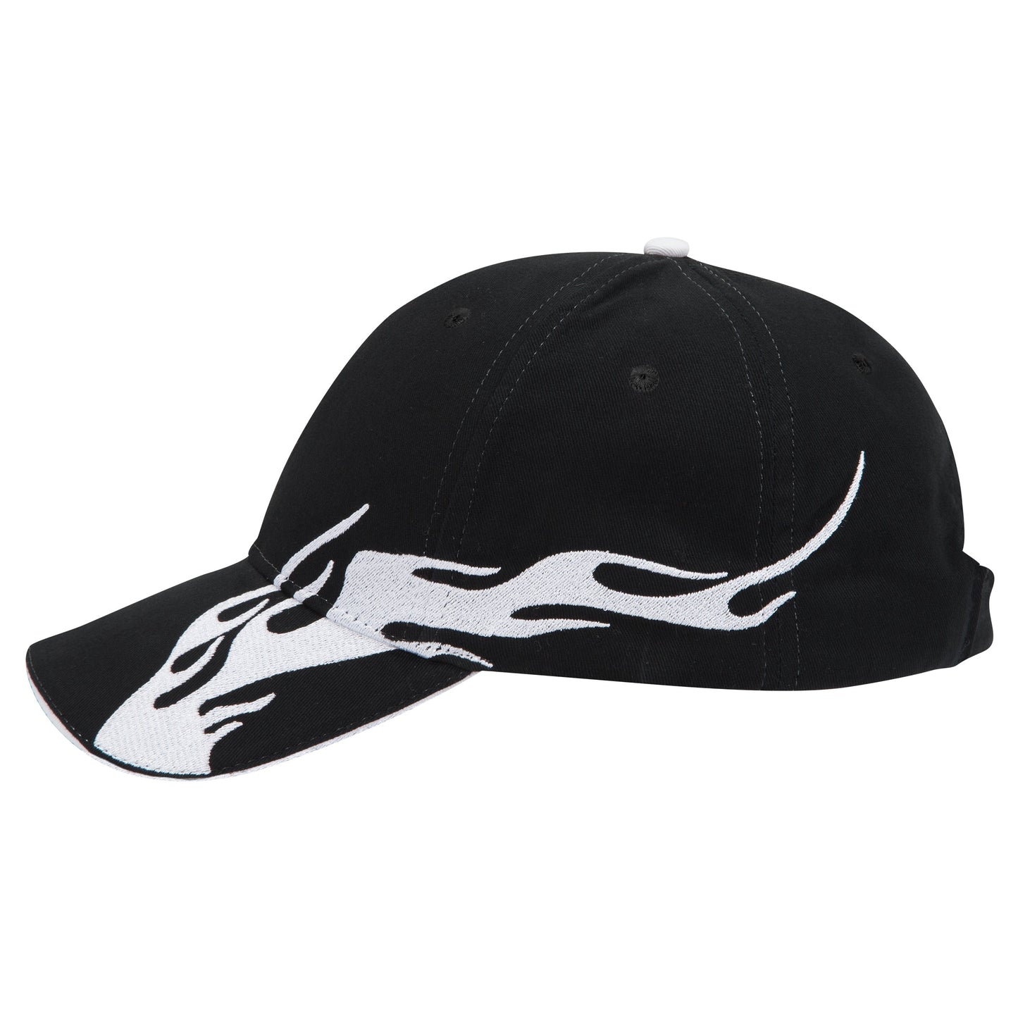 OTTO CAP 58-755 6 Panel Low Profile Baseball Cap US Flag Flame Design Hat