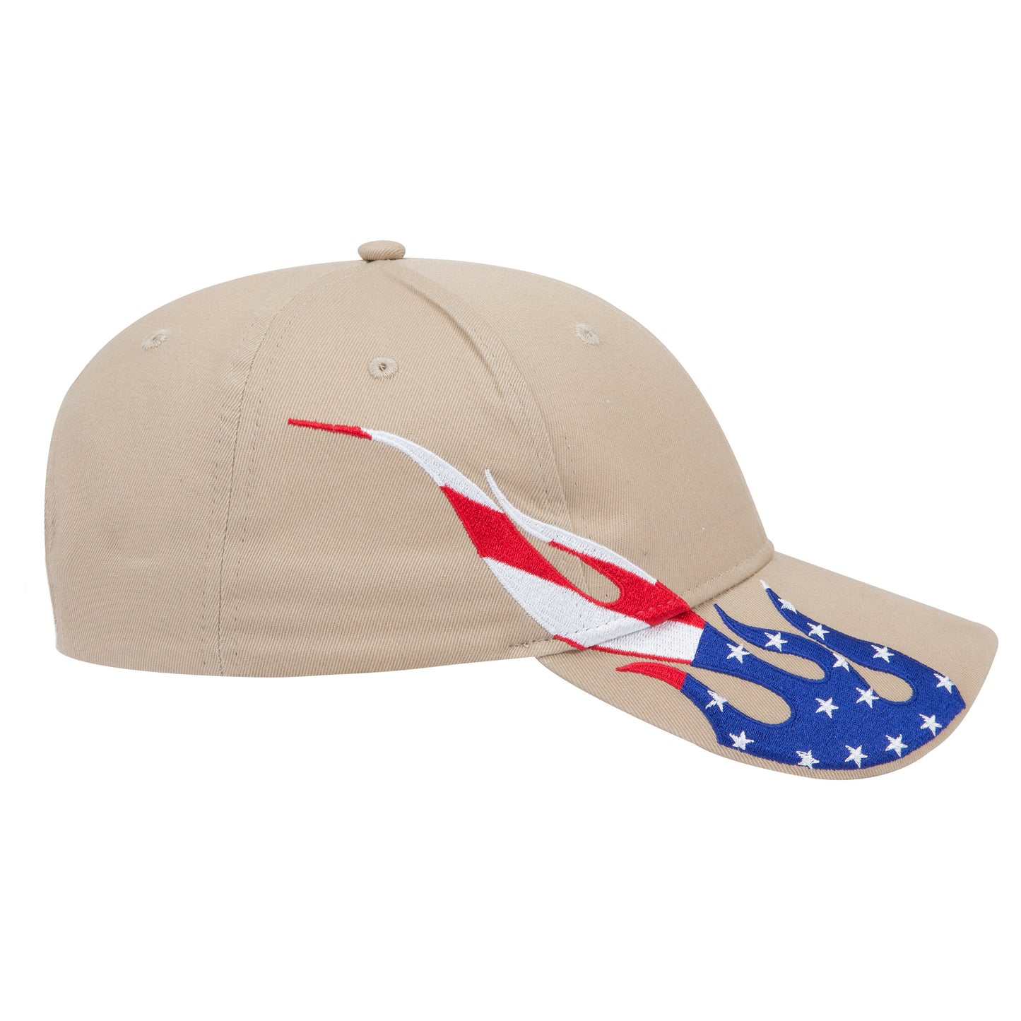 OTTO CAP 58-755 6 Panel Low Profile Baseball Cap US Flag Flame Design Hat
