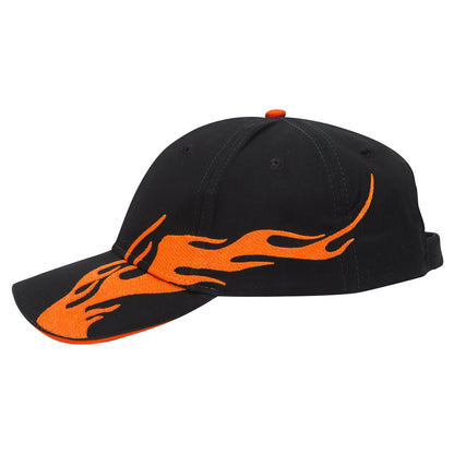 OTTO CAP 58-755 6 Panel Low Profile Baseball Cap US Flag Flame Design Hat
