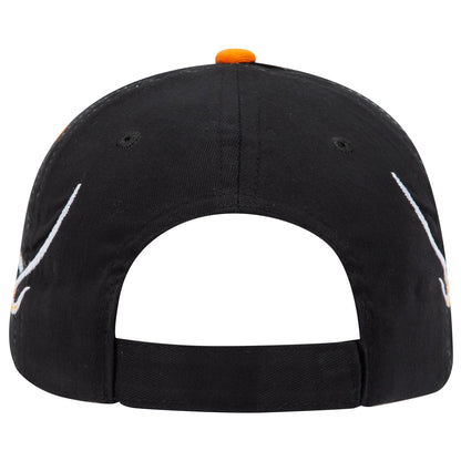 OTTO CAP 58-755 6 Panel Low Profile Baseball Cap US Flag Flame Design Hat