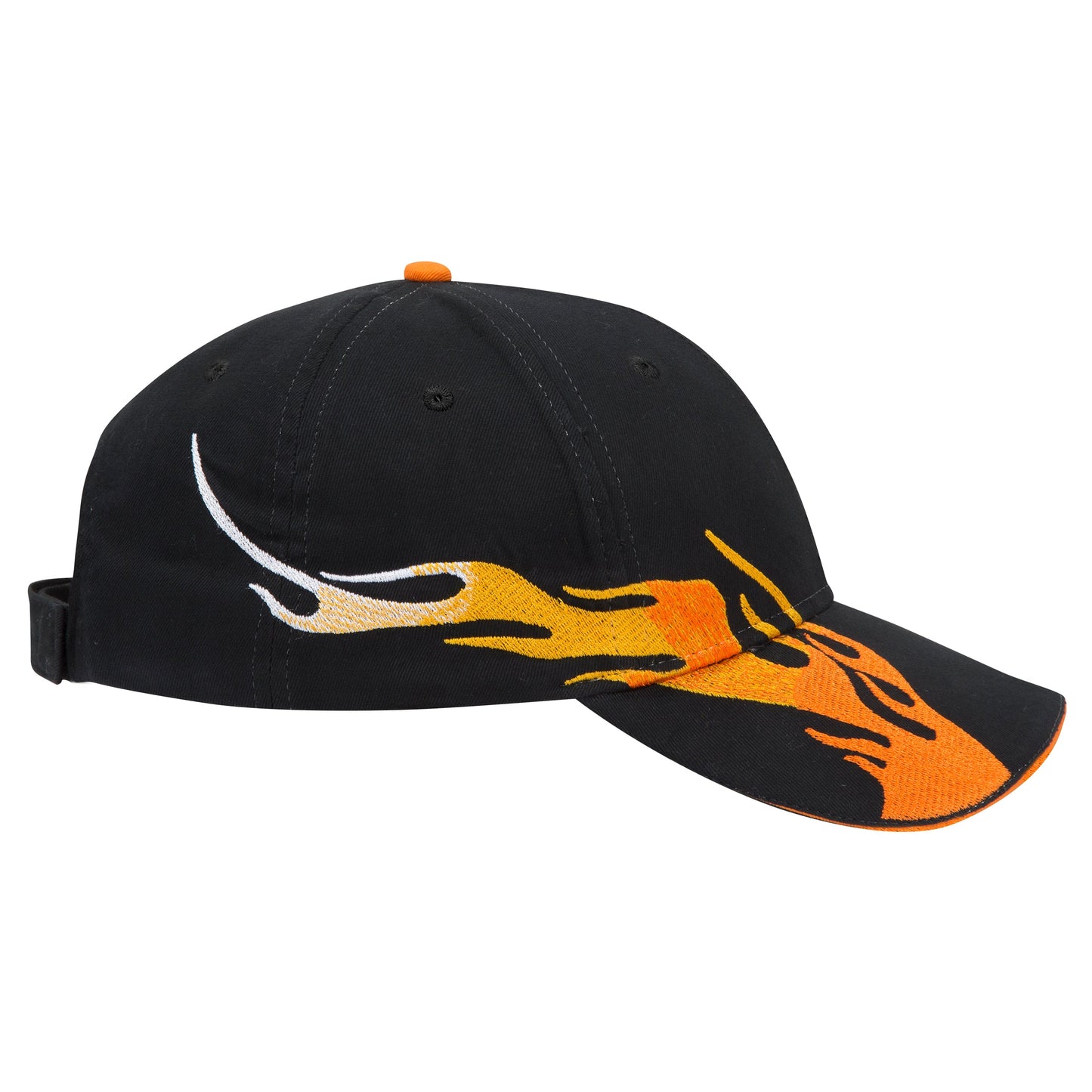 OTTO CAP 58-755 6 Panel Low Profile Baseball Cap US Flag Flame Design Hat