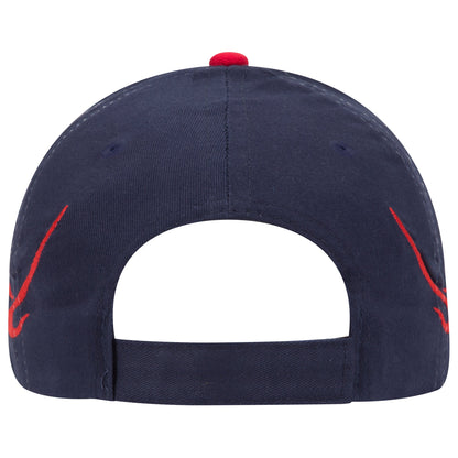 OTTO CAP 58-755 6 Panel Low Profile Baseball Cap US Flag Flame Design Hat