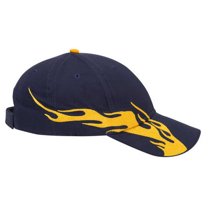 OTTO CAP 58-755 6 Panel Low Profile Baseball Cap US Flag Flame Design Hat