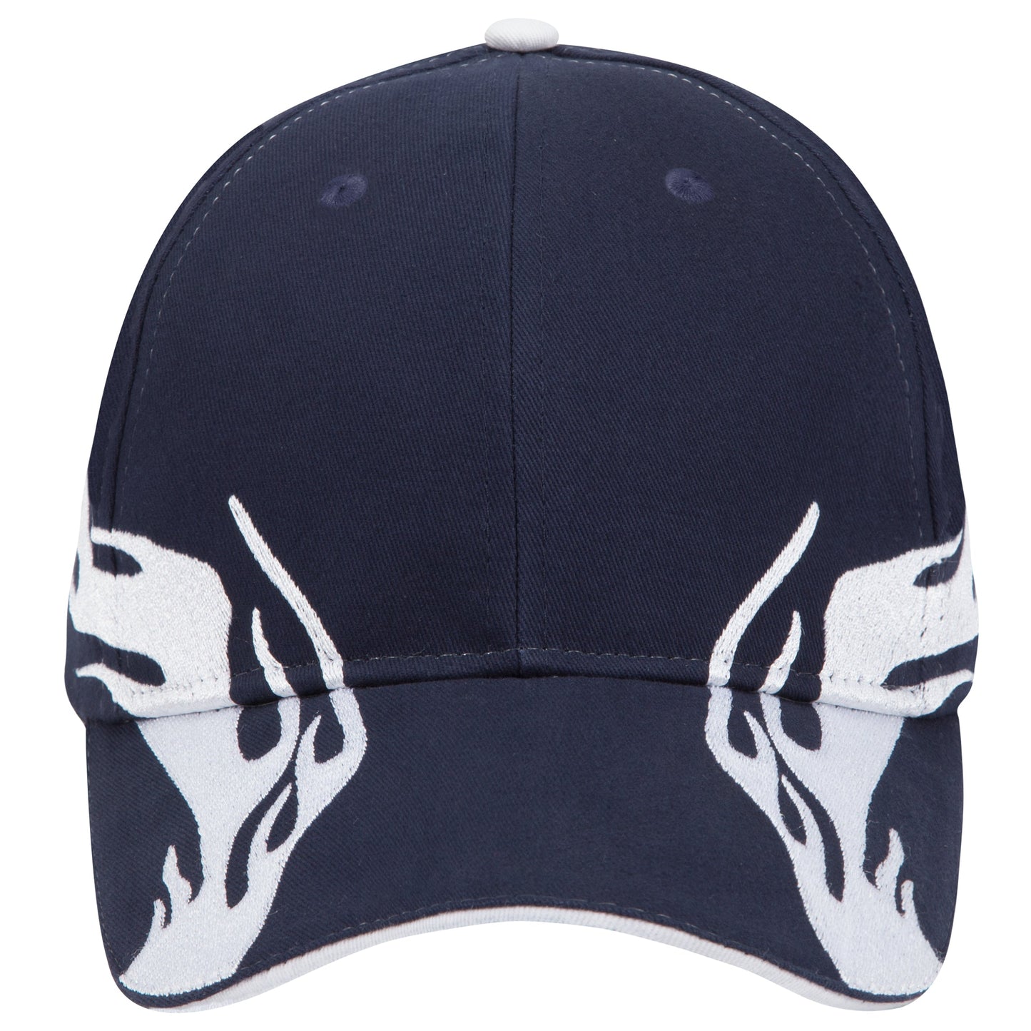 OTTO CAP 58-755 6 Panel Low Profile Baseball Cap US Flag Flame Design Hat