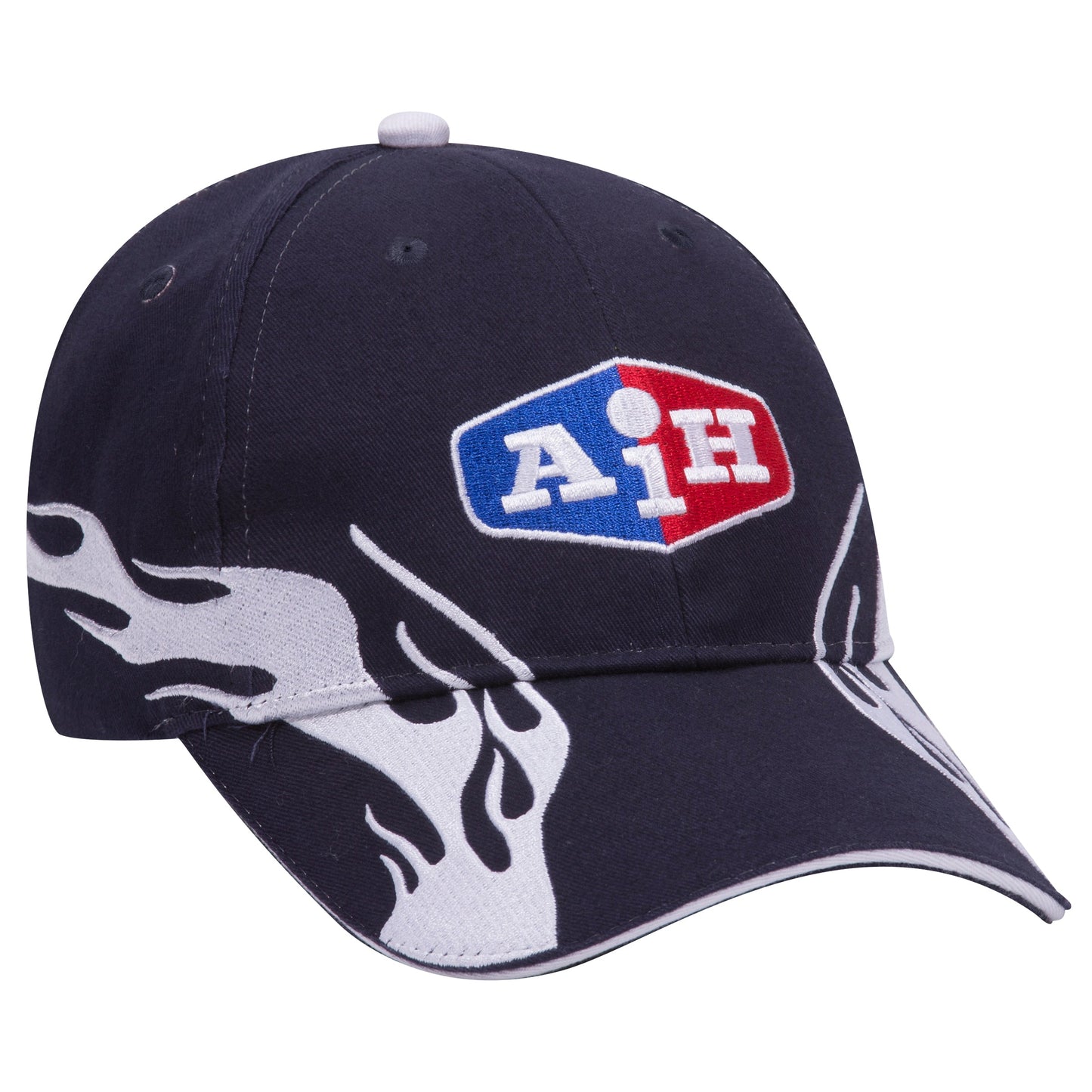 OTTO CAP 58-755 6 Panel Low Profile Baseball Cap US Flag Flame Design Hat