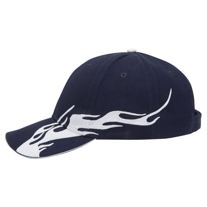 OTTO CAP 58-755 6 Panel Low Profile Baseball Cap US Flag Flame Design Hat