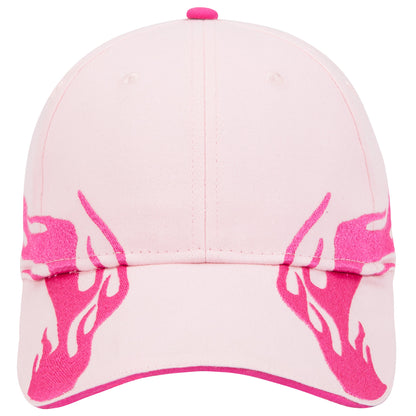 OTTO CAP 58-755 6 Panel Low Profile Baseball Cap US Flag Flame Design Hat