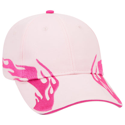 OTTO CAP 58-755 6 Panel Low Profile Baseball Cap US Flag Flame Design Hat