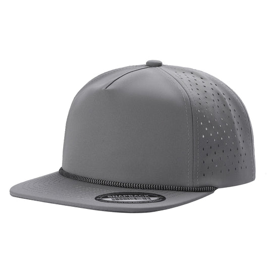 Unbranded 5 Panel Water Resistant Flat Bill Perforated Rope Hat - Star Hats & Embroidery