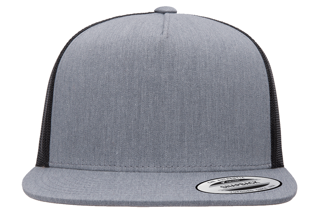 Yupoong 6006T Classic Trucker Snapback Hat Flat Bill Cap with Mesh Back, 2-Tone Colors - YP Classics
