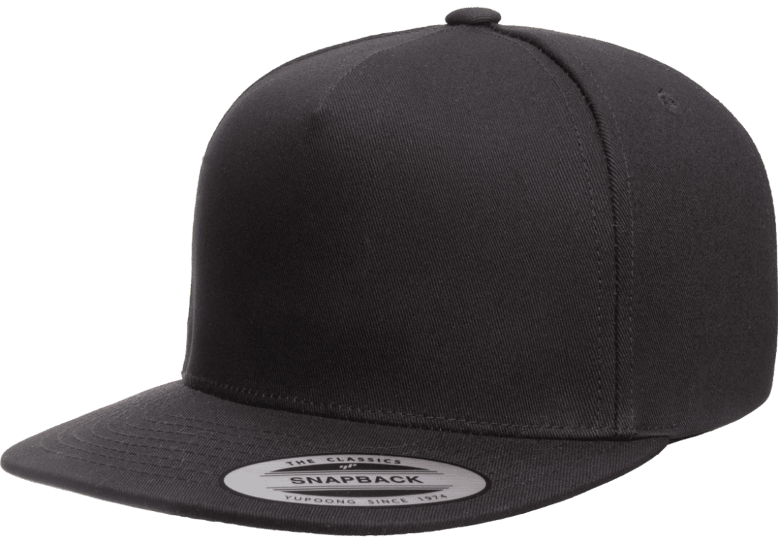 Yupoong 6007 5-Panel Cotton Twill Snapback Hat Flat Bill Cap YP Classics