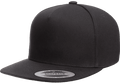 Yupoong 6007 5-Panel Cotton Twill Snapback Hat Flat Bill Cap YP Classics