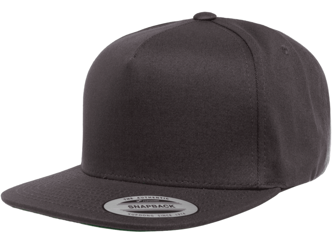 Yupoong 6007 5-Panel Cotton Twill Snapback Hat Flat Bill Cap YP Classics