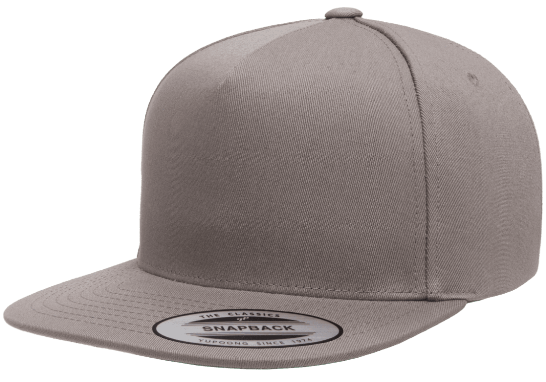 Yupoong 6007 5-Panel Cotton Twill Snapback Hat Flat Bill Cap YP Classics