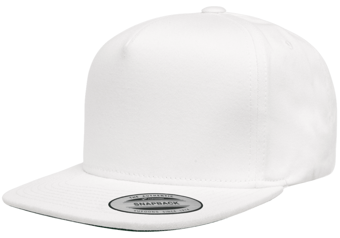 Yupoong 6007 5-Panel Cotton Twill Snapback Hat Flat Bill Cap YP Classics