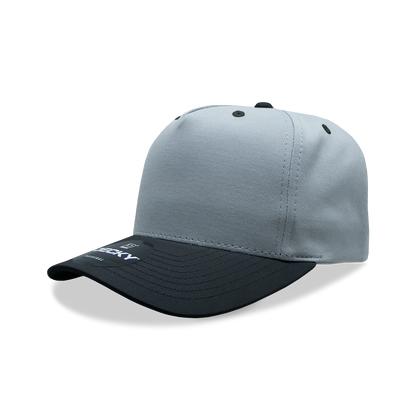 Decky 6024 Mid Profile Structured Hats 5 Panel Curved Bill Snapback Caps