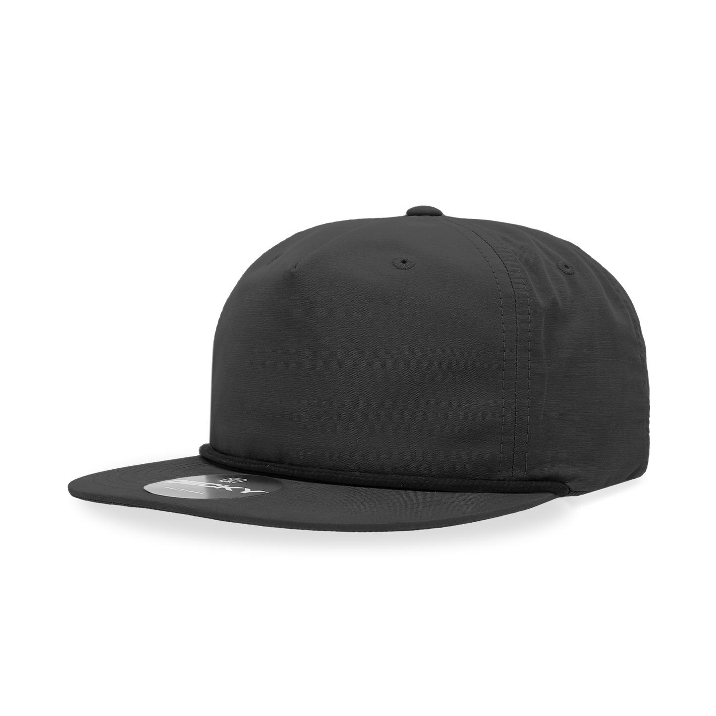 Decky 6032 - Classic Grandpa Rope Cap, 5 Panel Flat Bill Hat, Snapback