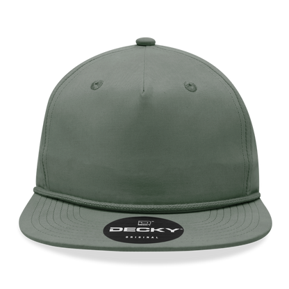 Decky 6032 - Classic Grandpa Rope Cap, 5 Panel Flat Bill Hat, Snapback