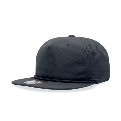 Decky 6032 - Classic Grandpa Rope Cap, 5 Panel Flat Bill Hat, Snapback
