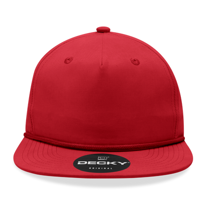 Decky 6032 - Classic Grandpa Rope Cap, 5 Panel Flat Bill Hat, Snapback