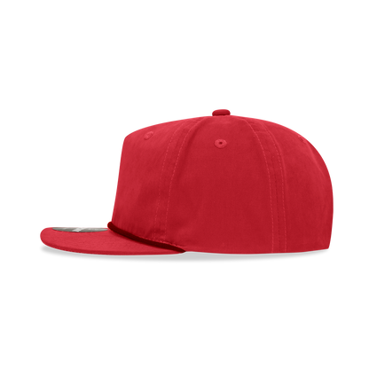 Decky 6032 - Classic Grandpa Rope Cap, 5 Panel Flat Bill Hat, Snapback