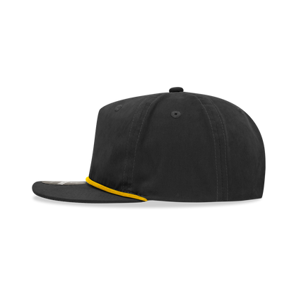 Decky 6032 - Classic Grandpa Rope Cap, 5 Panel Flat Bill Hat, Snapback